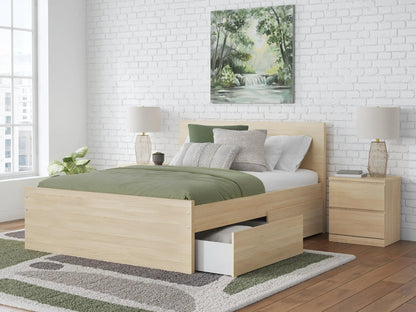 Onita Panel Platform Bed, light wood storage bed with drawers by Unique Piece Furniture on Tampa Home & Garden Store