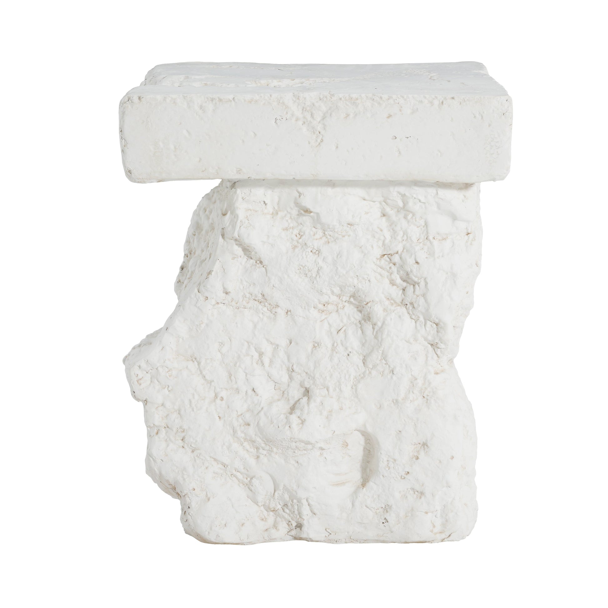 Talia MGO outdoor side table white stone by HouseOfZazla, modern end table on Tampa Home & Garden Store