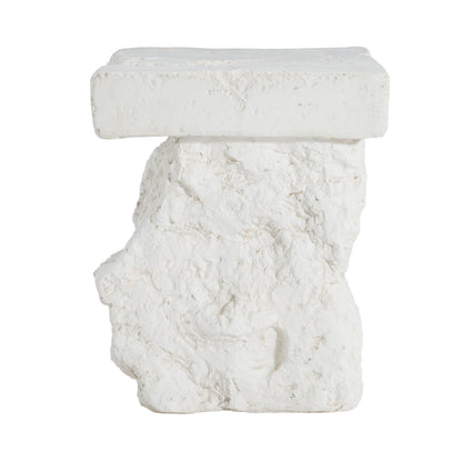 Talia MGO outdoor side table white stone by HouseOfZazla, modern end table on Tampa Home & Garden Store