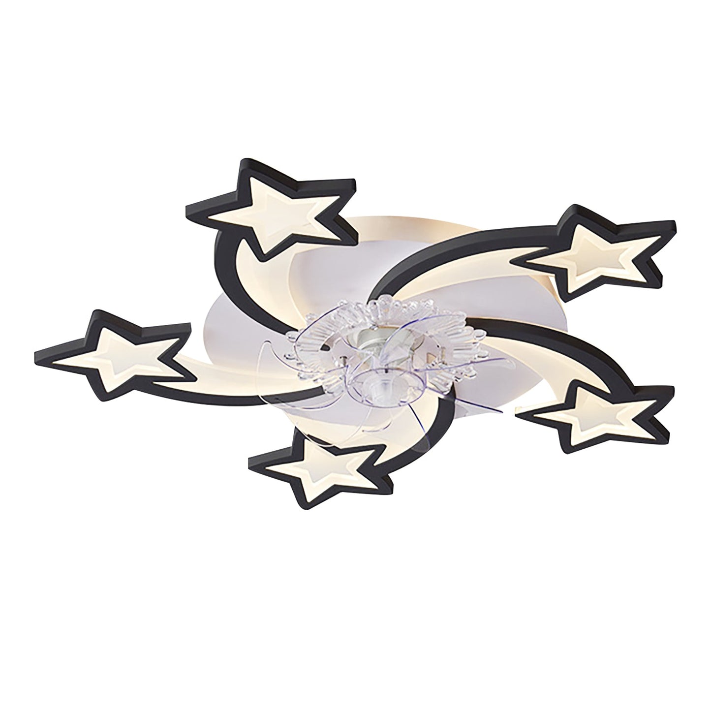 Ceiling fan with lights by HouseOfZazla, 29-inch LED dimmable remote model with star accents on Tampa Home & Garden Store