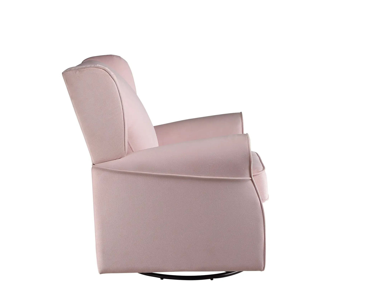 Tamaki Glider Chair with Swivel Pink Upholstery