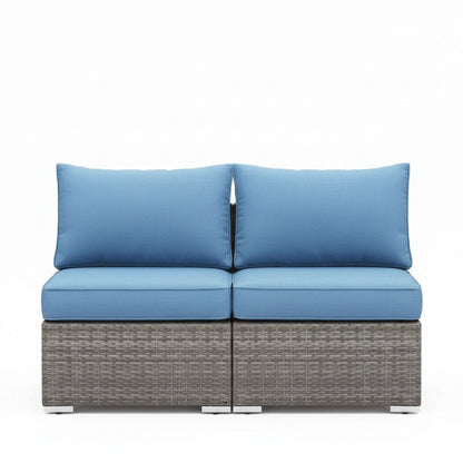 Armless Patio Sofa Set and Waterproof Cushions