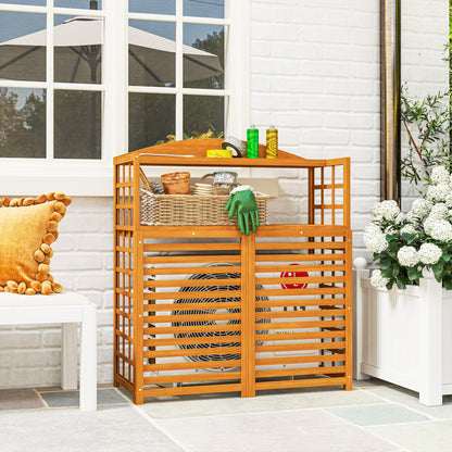 Outsunny Wood Air Fence With Storage Shelves