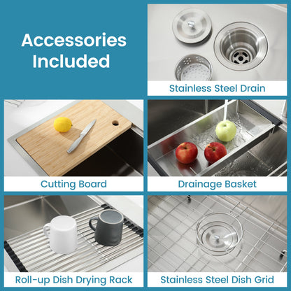 Brushed Stainless Steel Kitchen Sink for Home
