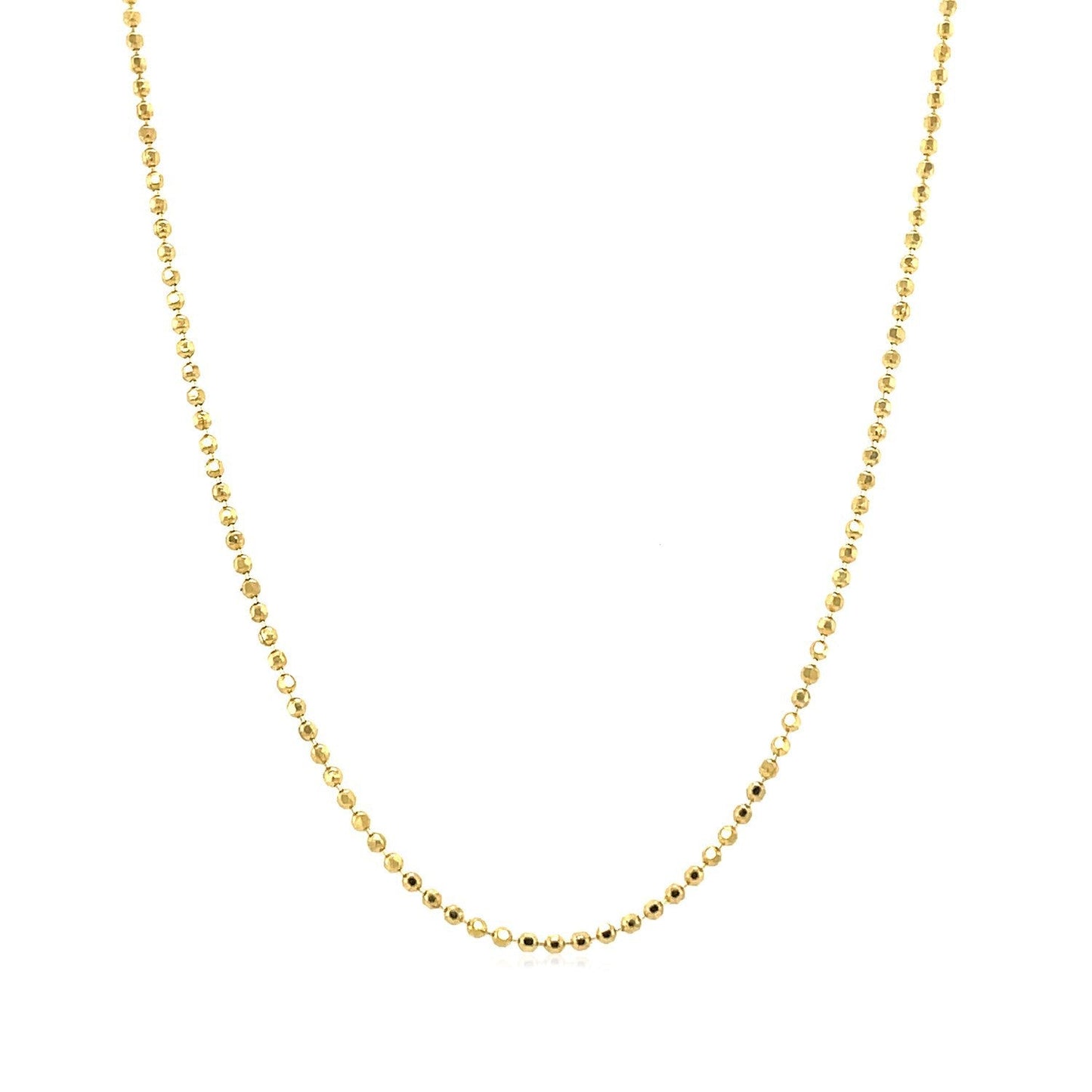 14k yellow gold diamond-cut bead chain necklace 1.2mm by Bids.com on Tampa Home & Garden Store
