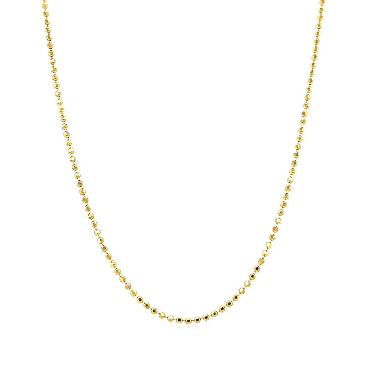 14k yellow gold diamond-cut bead chain necklace 1.2mm by Bids.com on Tampa Home & Garden Store