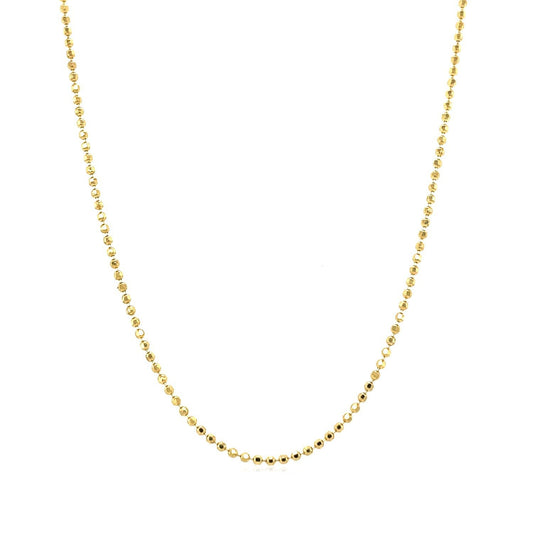 14k yellow gold diamond-cut bead chain necklace 1.2mm by Bids.com on Tampa Home & Garden Store
