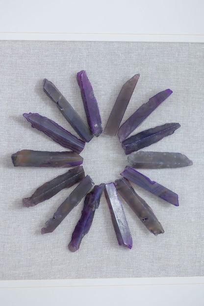Grace Purple Agate Shadow Boxes wall art set of 2 by HouseOfZazla sunburst design on Tampa Home & Garden Store