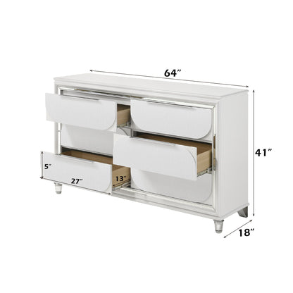 Tarian Dresser White by HouseOfZazla, white glossy storage with chrome accents on Tampa Home & Garden Store