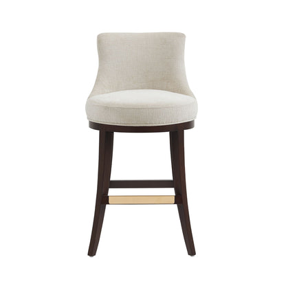 Barstool 28–30 in backrest beige fabric dark wood legs HouseOfZazla on Tampa Home & Garden Store