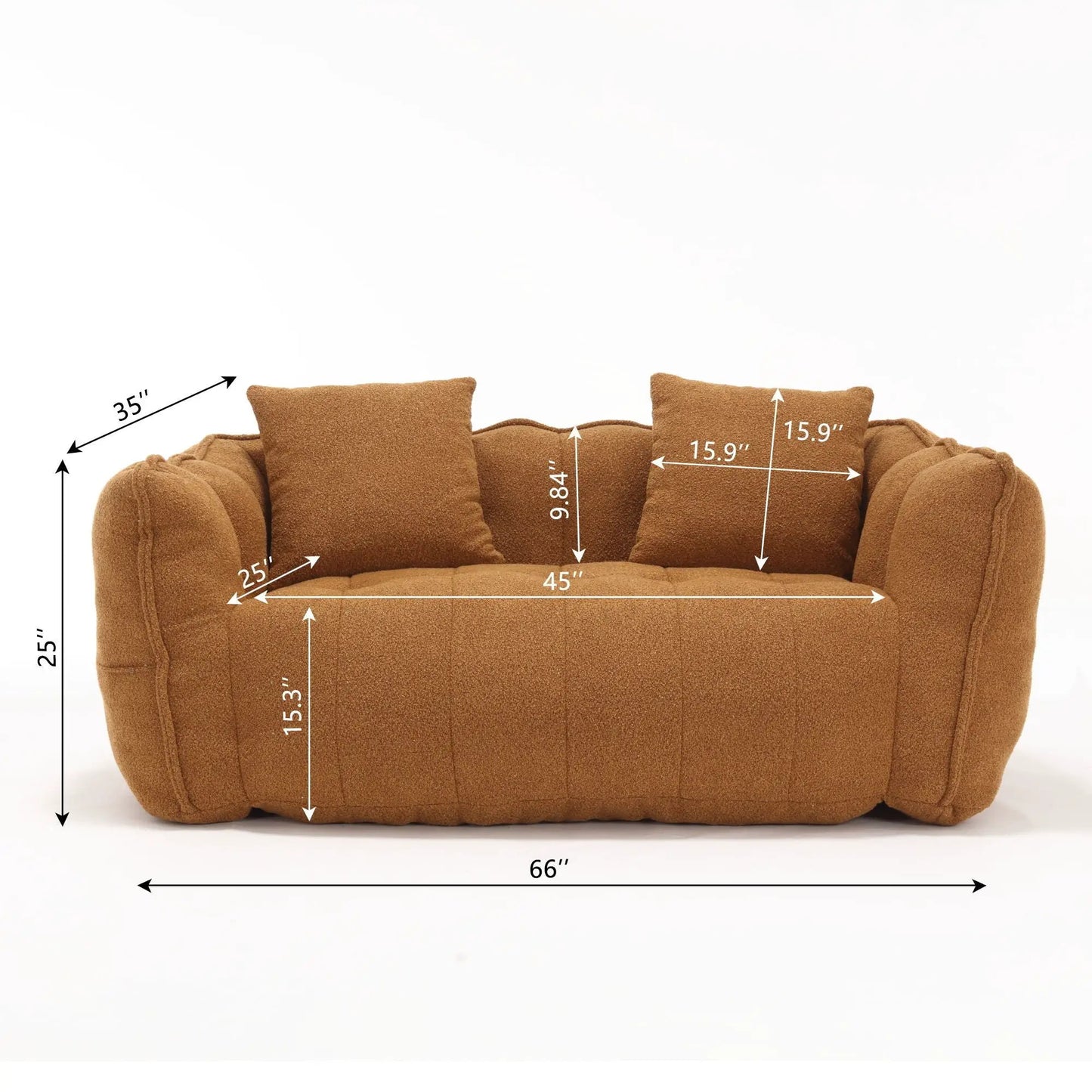 Cozy Beanbag Chair With Resilient Foam Core For 2