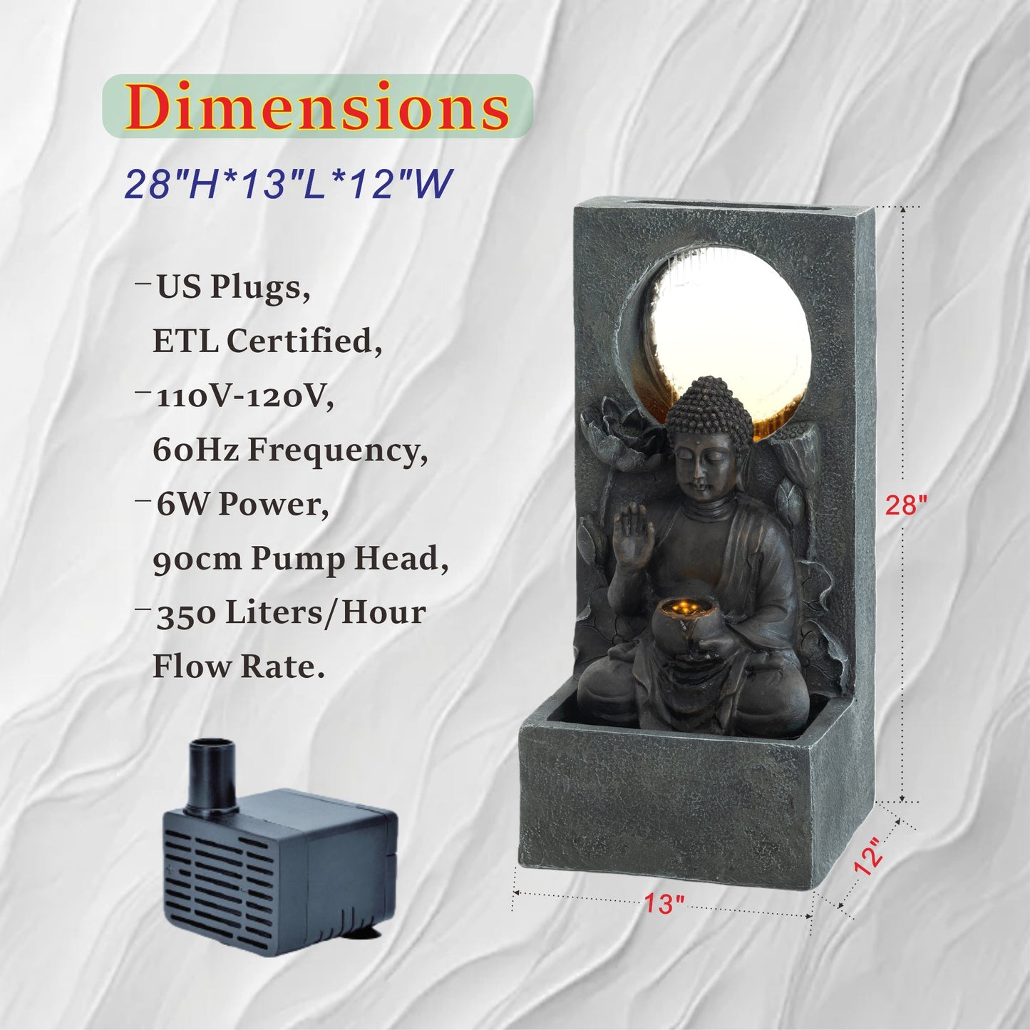 a Serene Outdoor Buddha Resin Waterfall Fountain