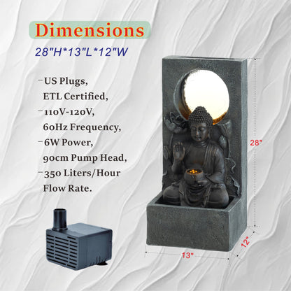 a Serene Outdoor Buddha Resin Waterfall Fountain