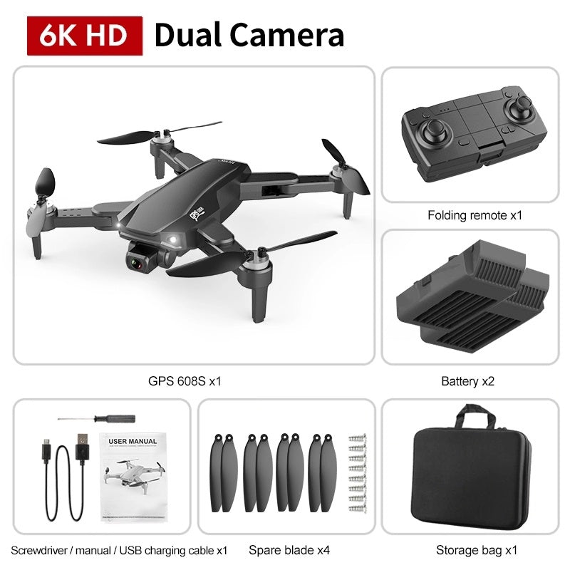 GPS 608S dual camera drone with folding remote, 2 batteries, spare blades x4, charger on Tampa Home & Garden Store