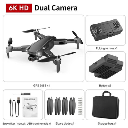 GPS 608S dual camera drone with folding remote, 2 batteries, spare blades x4, charger on Tampa Home & Garden Store