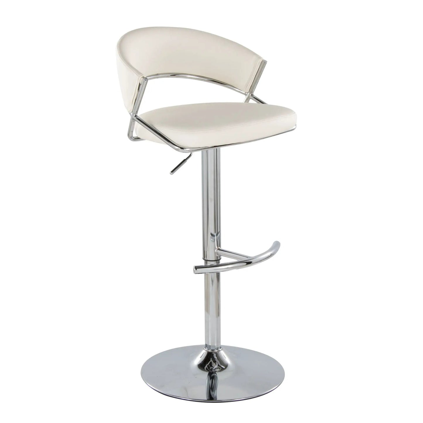 Jie adjustable cream barstools set of 2 with chrome pedestal by Unique Piece Furniture on Tampa Home & Garden Store