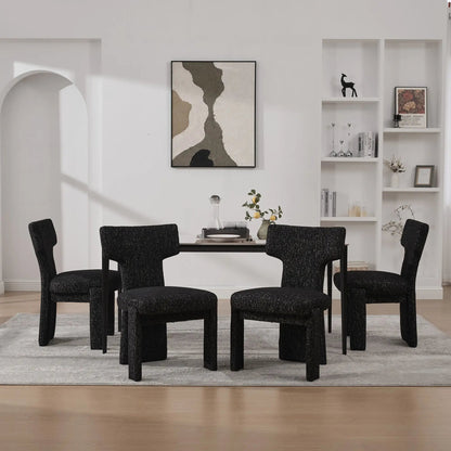 Armless Curved Back Accent Chairs set of 6 in black textured fabric by Unique Piece Furniture on Tampa Home & Garden Store