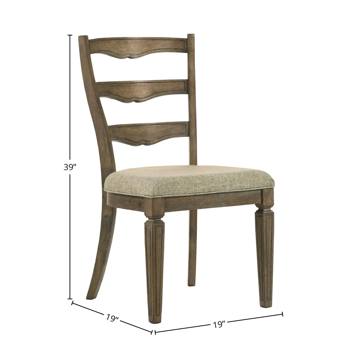 Parfield Weathered Side Chair Set Light Brown Oak