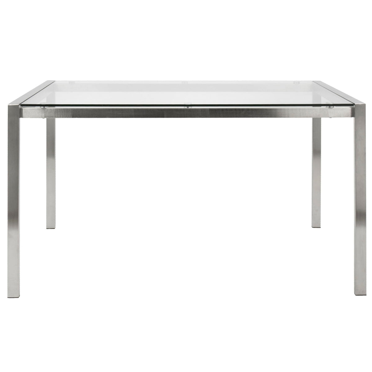 Fuji modern dining table with glass top and metal frame on Tampa Home & Garden Store