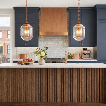 Delphi Pendant Lamps - Coarse copper glass globe pendants, two by HouseOfZazla on Tampa Home & Garden Store