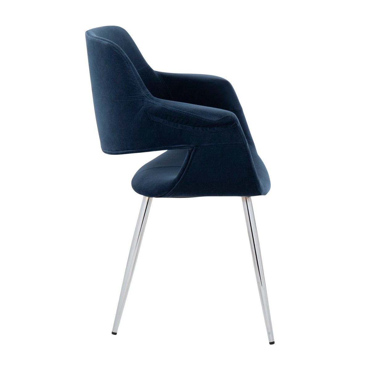 Retro Chic Art Deco chair set blue velvet with chrome frame by HouseOfZazla on Tampa Home & Garden Store
