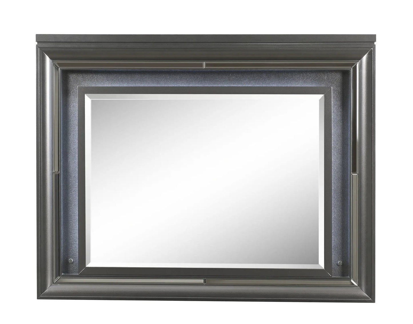 Sawyer Metallic Mirror With LED Lighting Gray