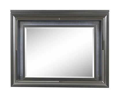 Sawyer Metallic Mirror With LED Lighting Gray