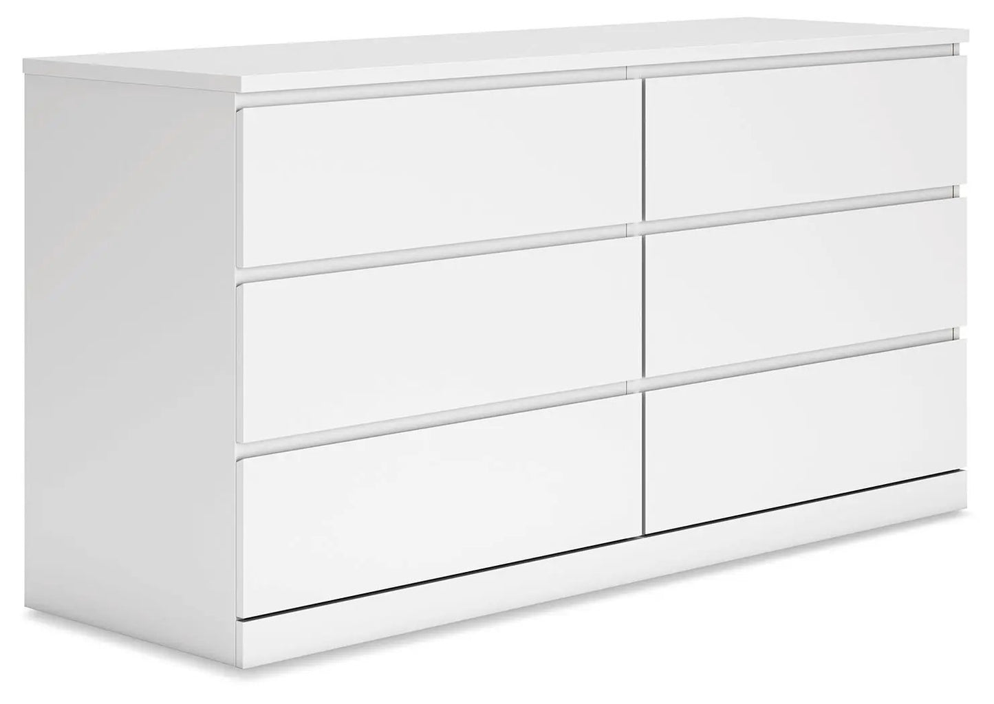 Onita White Six Drawer Dresser Ball Bearing Glide