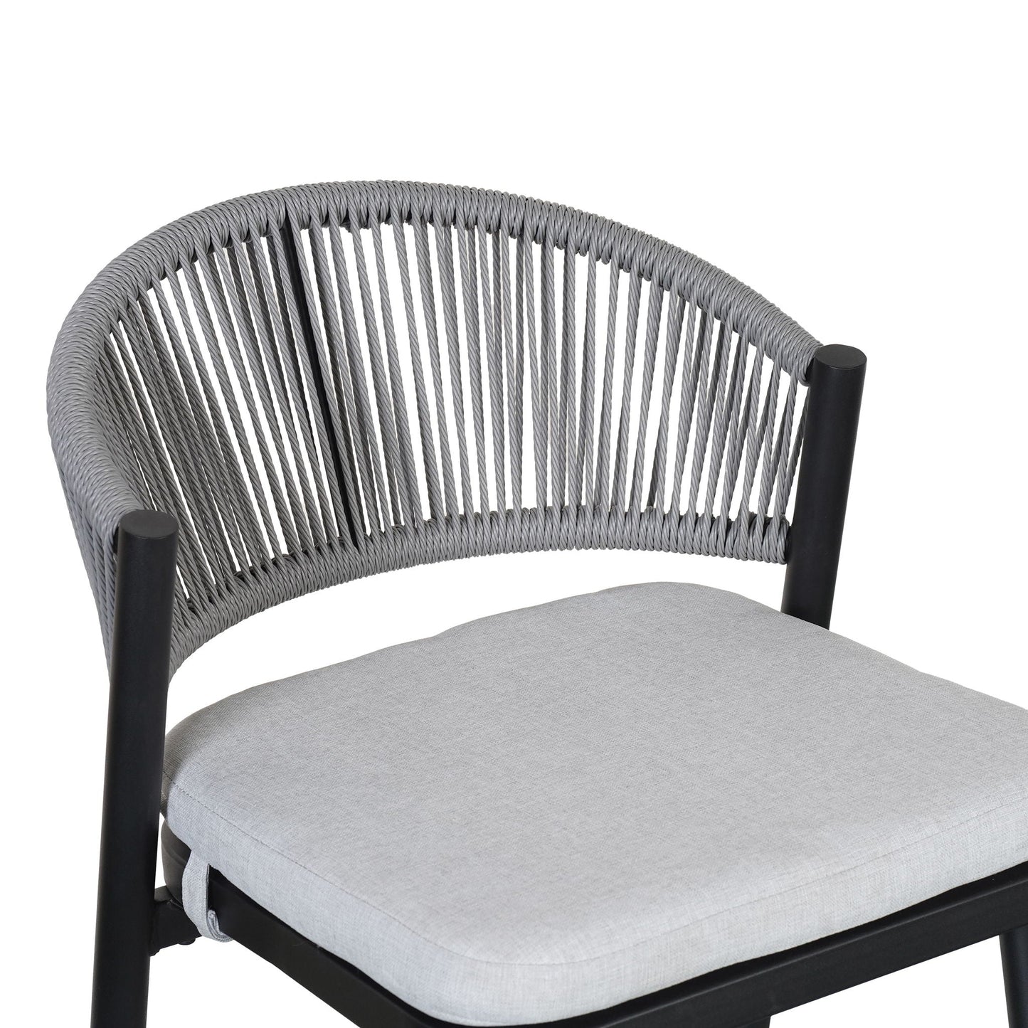Outdoor Bar Stools With Scallop Cushion And Frame