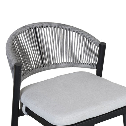 Outdoor Bar Stools With Scallop Cushion And Frame