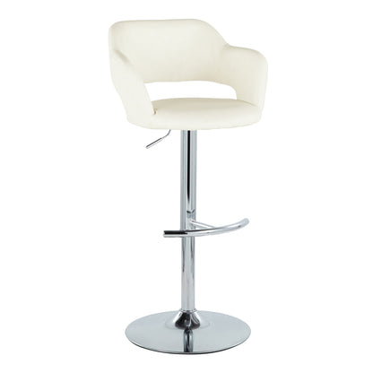 Contemporary adjustable barstool with swivel cream upholstery chrome base HouseOfZazla on Tampa Home & Garden Store