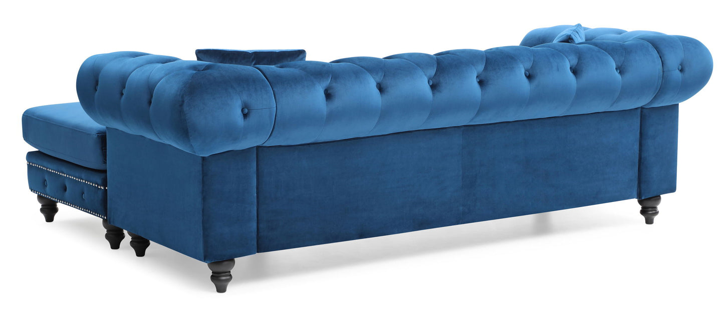 Nola Luxurious Microsuede and Tufted Chaise