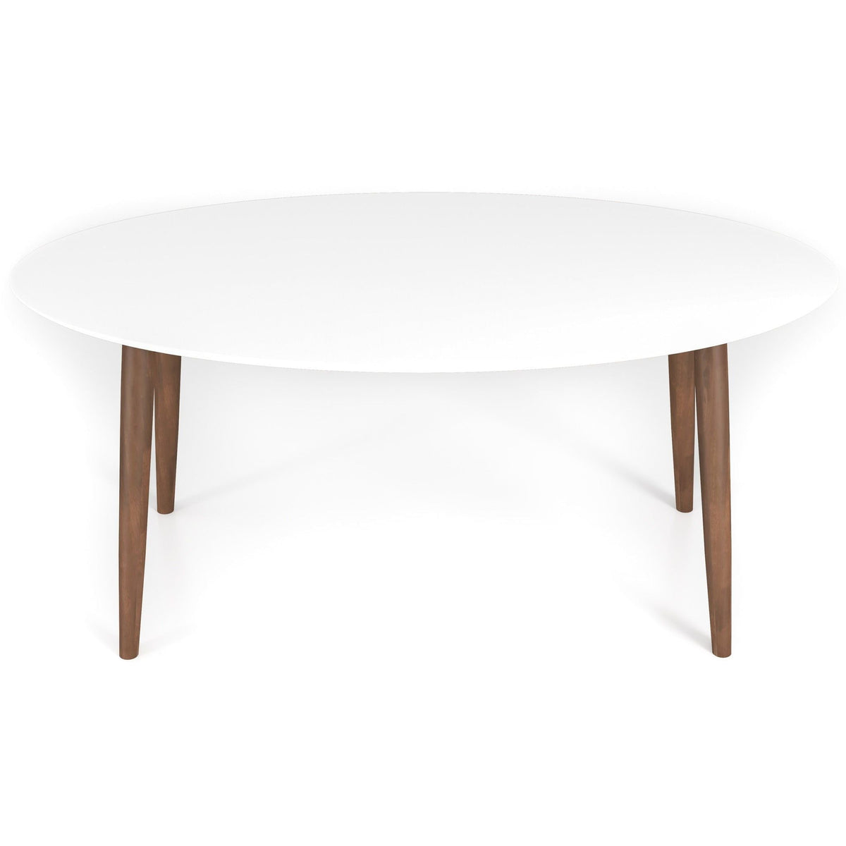 Mid-Century oval dining table white solid wood with brown legs HouseOfZazla on Tampa Home & Garden Store