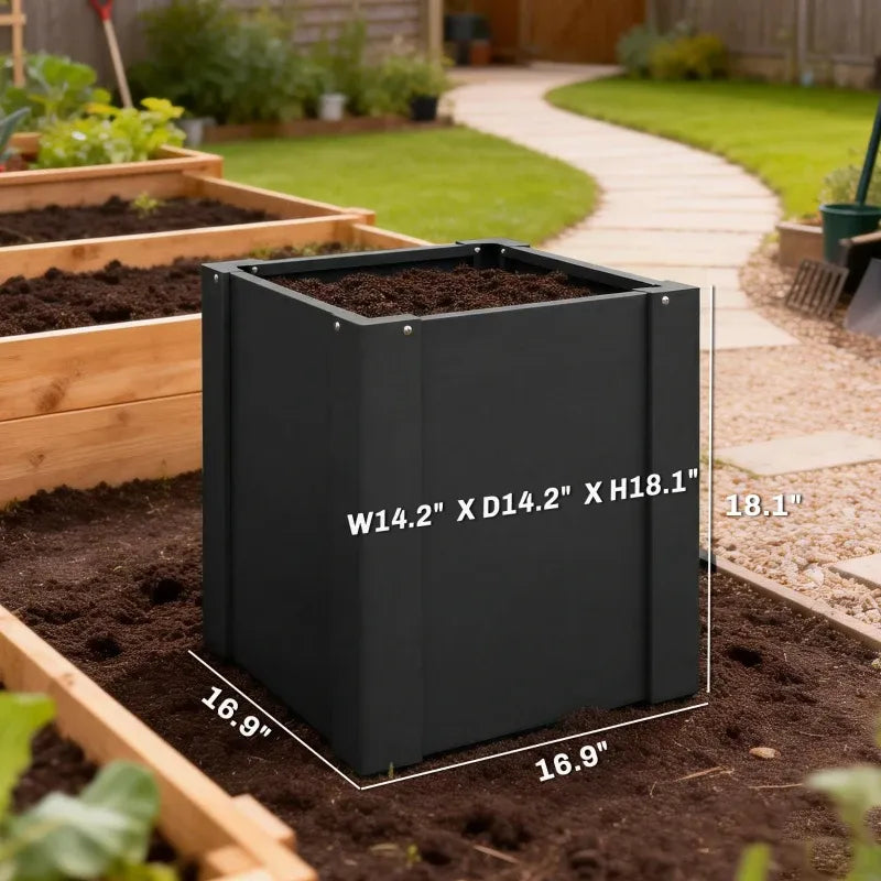 Modern Planter Bed elevated outdoor planter box in dark gray by HouseOfZazla on Tampa Home & Garden Store