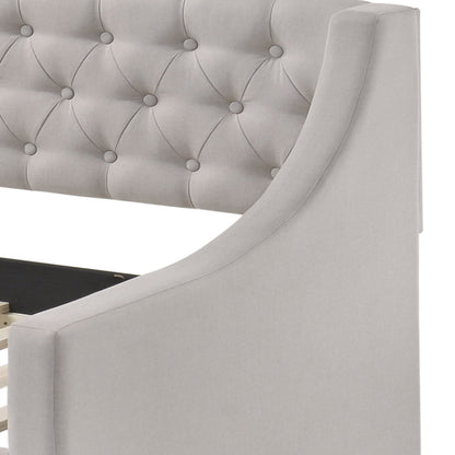 Lianna Fog Daybed with Trundle Twin, tufted back with button accents and curved arms on Tampa Home & Garden Store