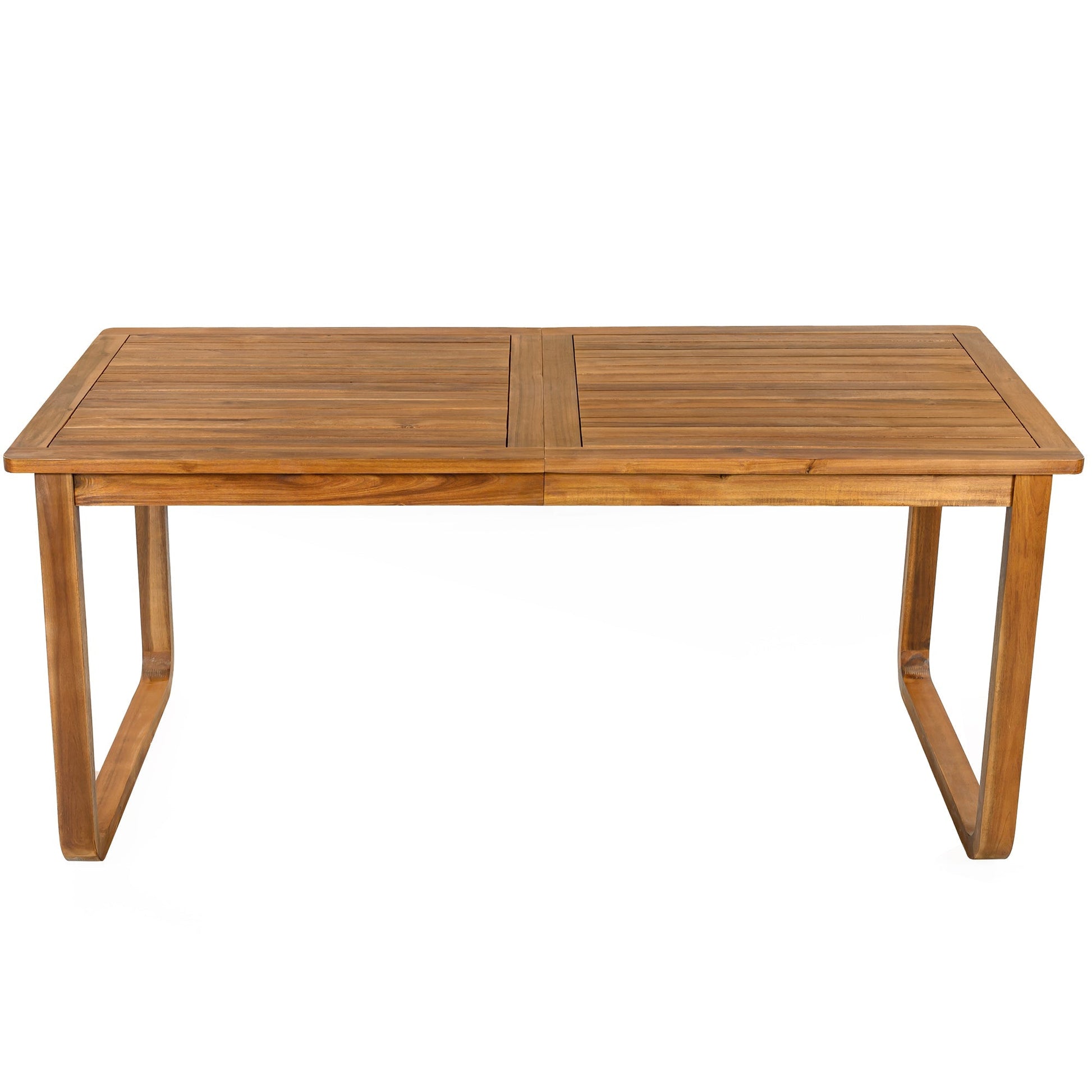 7-piece patio dining set outdoor table with warm wood slatted top by HouseOfZazla on Tampa Home & Garden Store