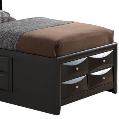 Marilla Storage Bed by HouseOfZazla in black with built-in drawer storage on Tampa Home & Garden Store