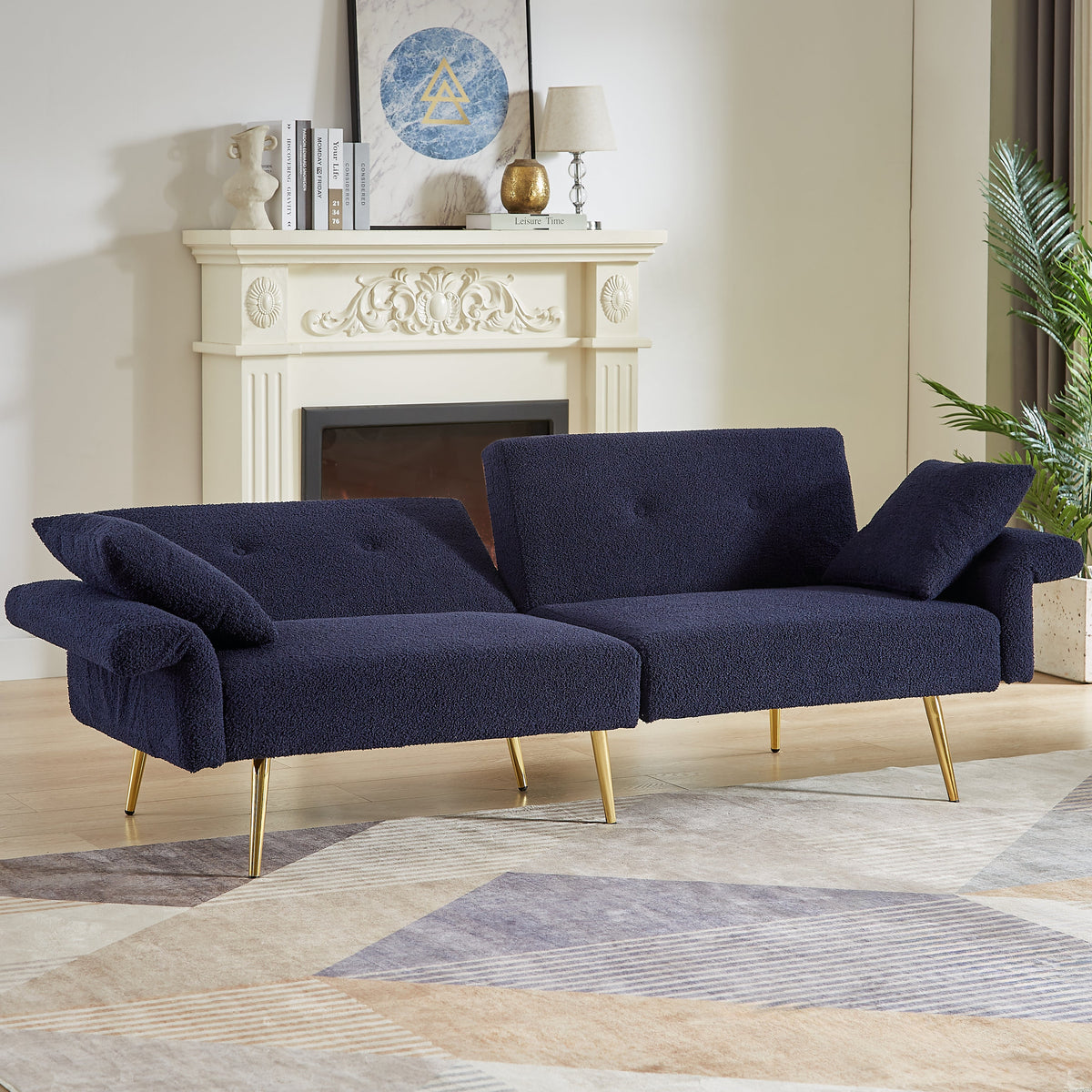 Modern Teddy Upholstered Sleeper Loveseat