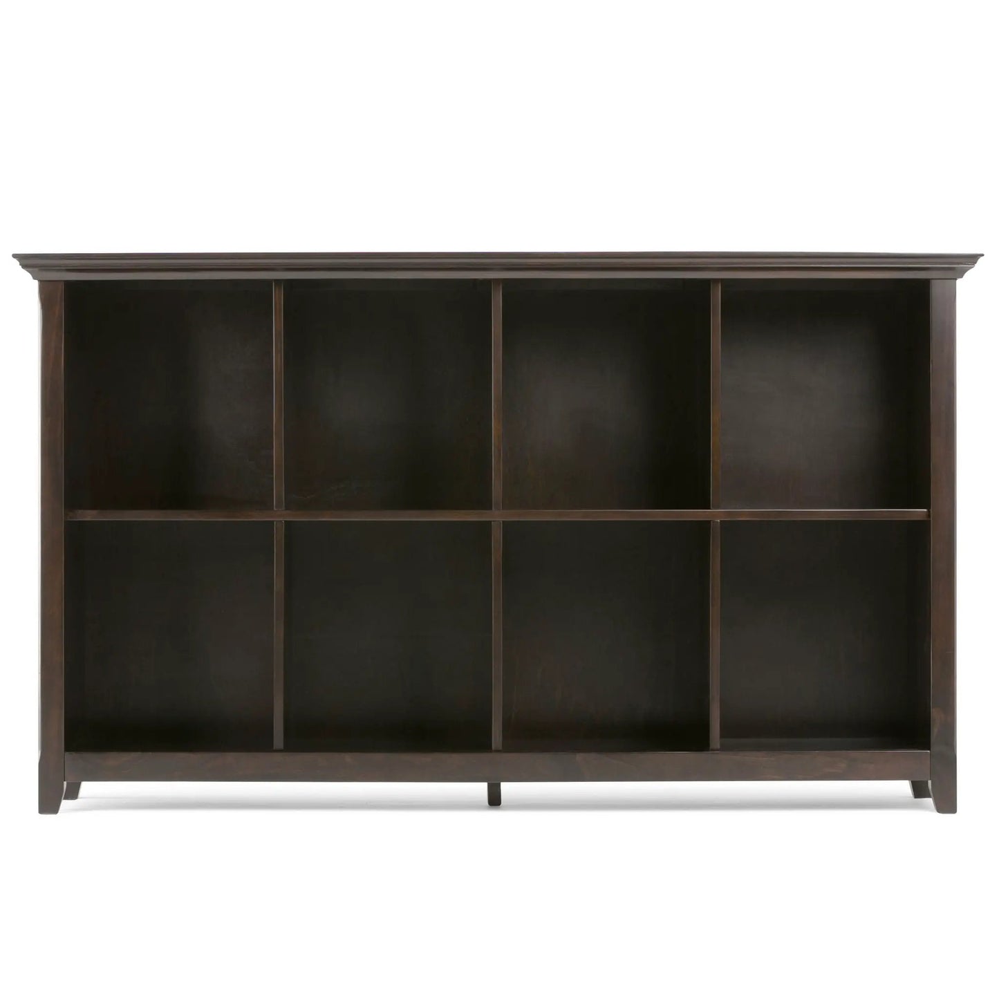 Amherst cube storage bookcase by Unique Piece Furniture in dark wood finish with open cubbies on Tampa Home & Garden Store