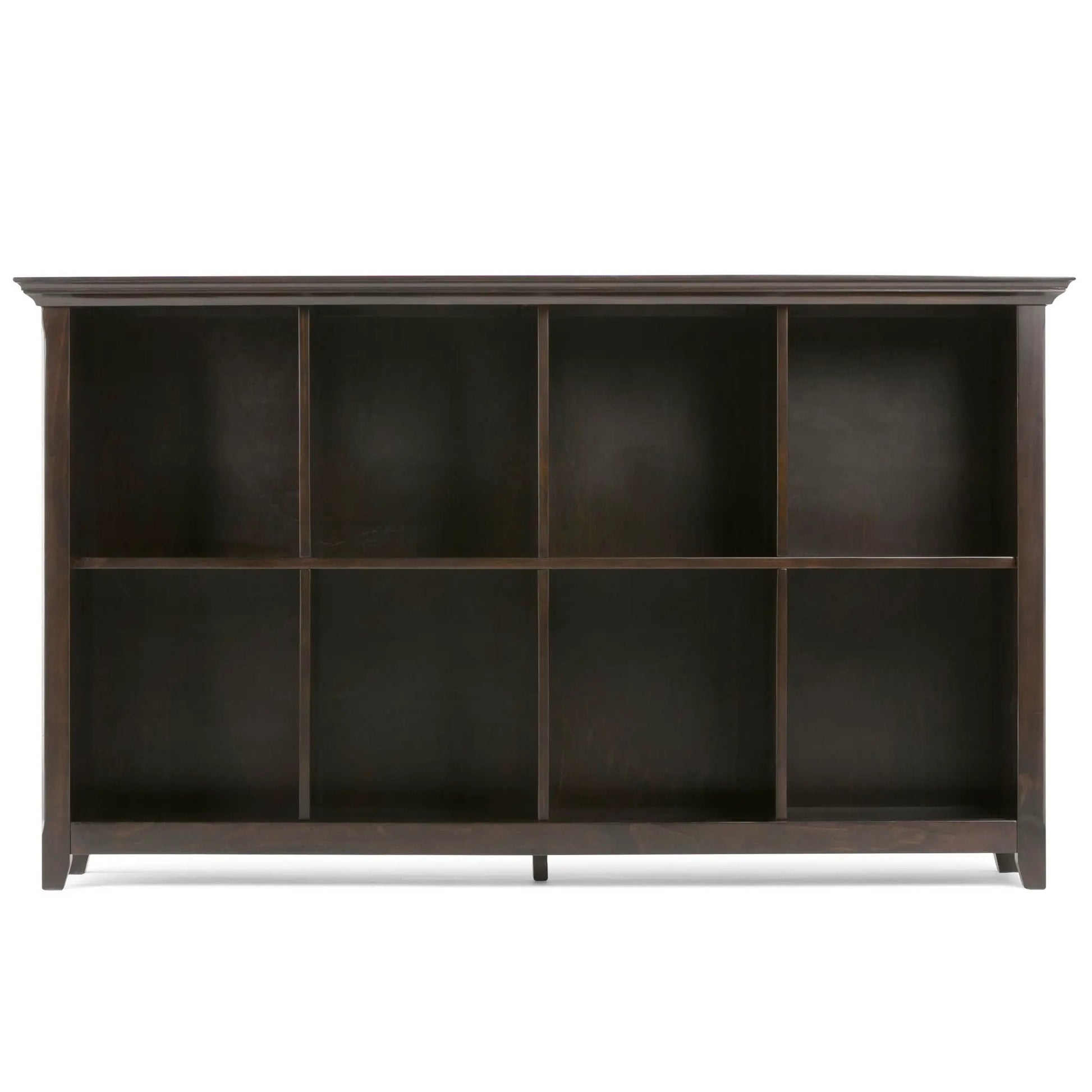 Amherst cube storage bookcase by Unique Piece Furniture in dark wood finish with open cubbies on Tampa Home & Garden Store