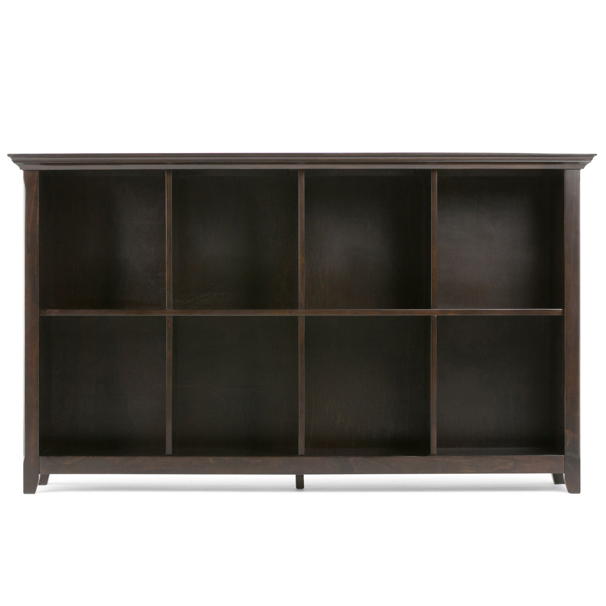 Amherst cube storage bookcase in dark wood finish with large open cubbies, HouseOfZazla on Tampa Home & Garden Store