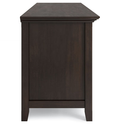 Wide TV stand in solid wood, dark espresso finish with beveled top edges HouseOfZazla on Tampa Home & Garden Store