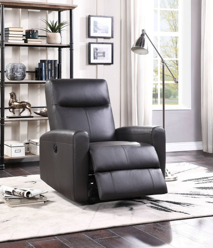 Blane top-grain leather power motion recliner brown by HouseOfZazla with chaise longue design on Tampa Home & Garden Store
