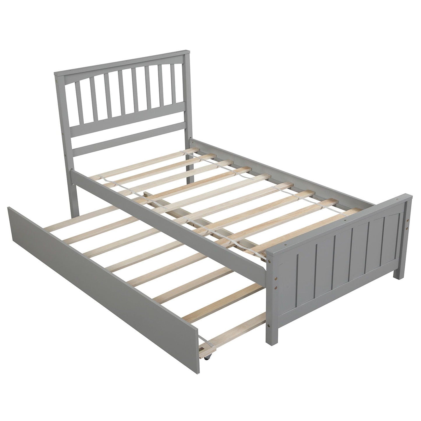 Wood Platform Bed with Headboard and Footboard
