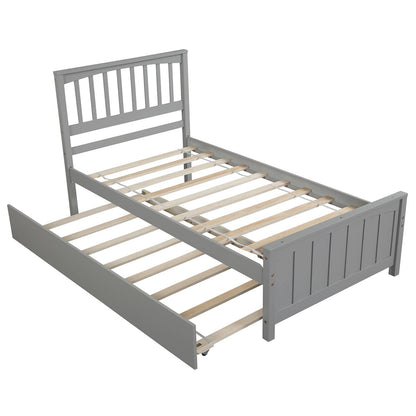 Wood Platform Bed with Headboard and Footboard