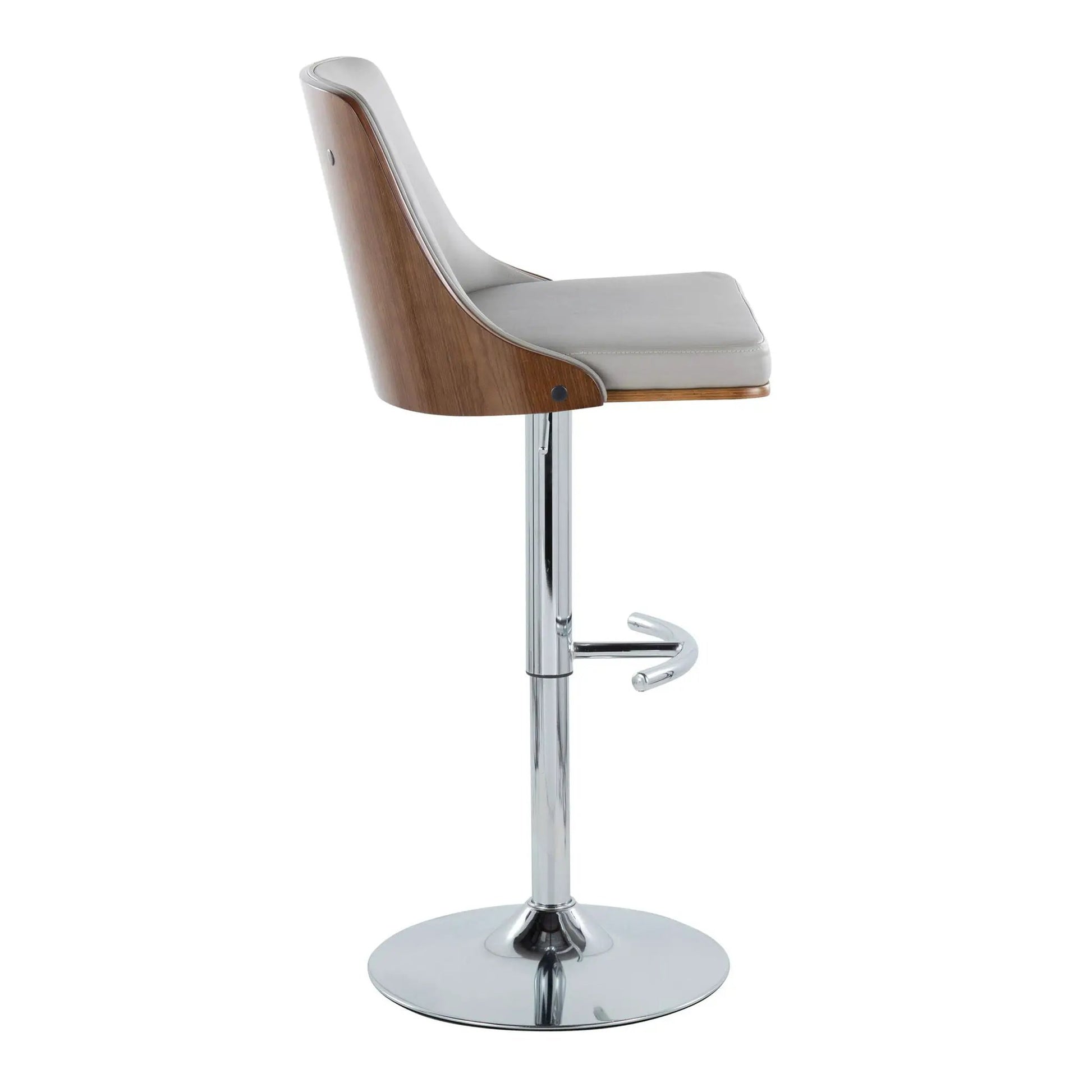 Gianna adjustable barstools set of 2 with swivel wood shell and gray upholstery on Tampa Home & Garden Store