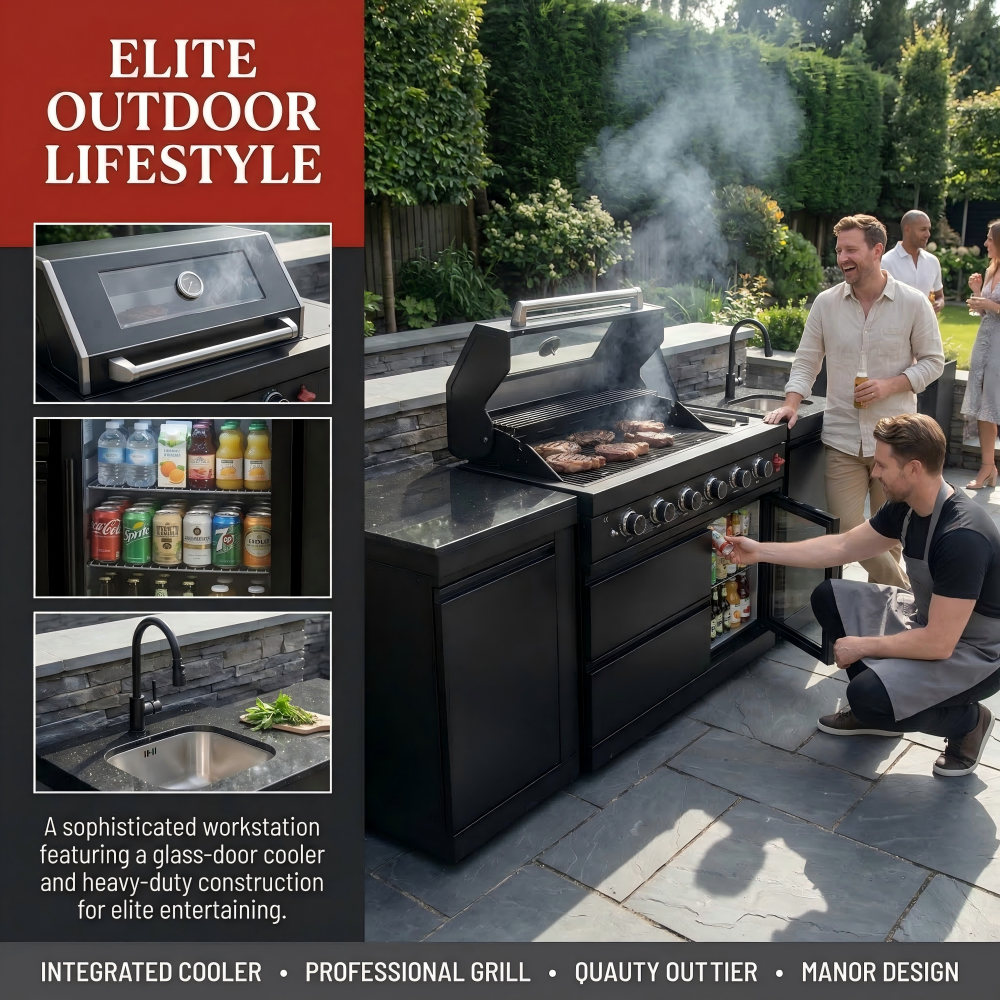 Outdoor Kitchen with 4 Burner Propane Gas Grill