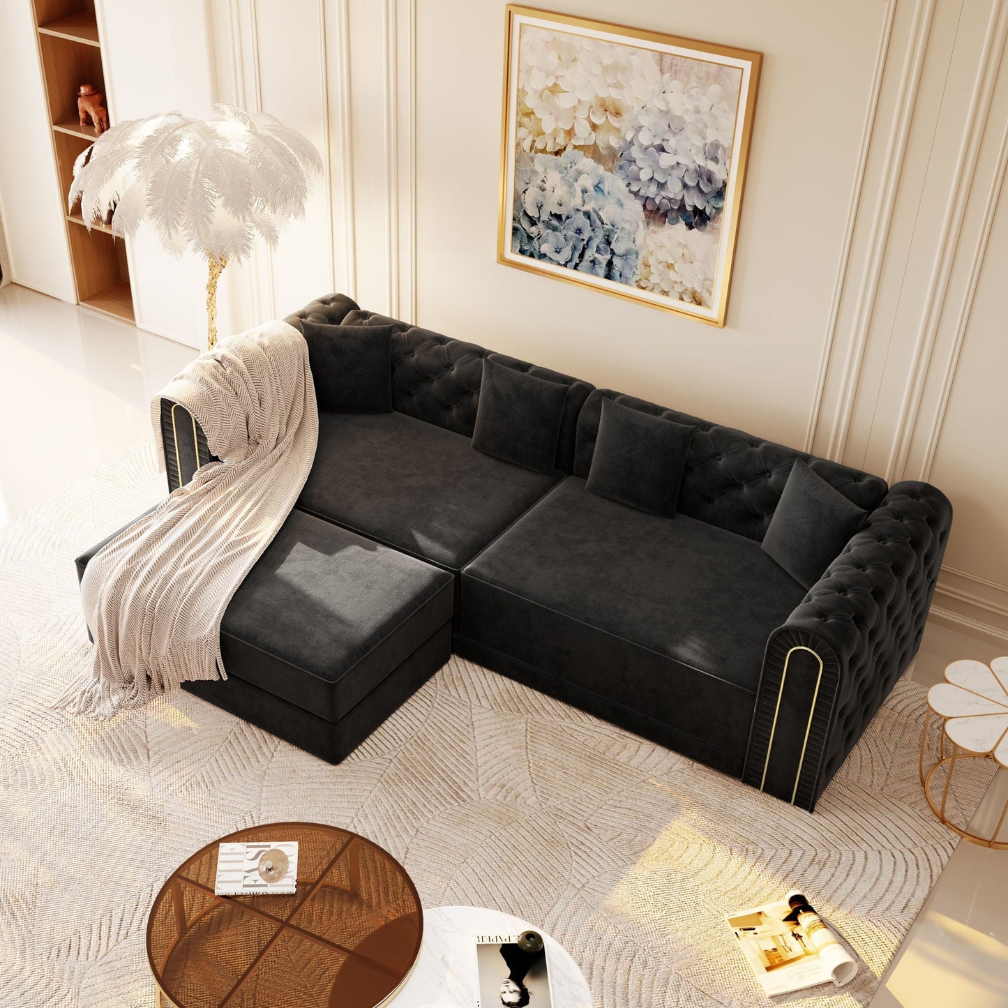 3 In 1 Convertible Sofa and Ottoman Bed