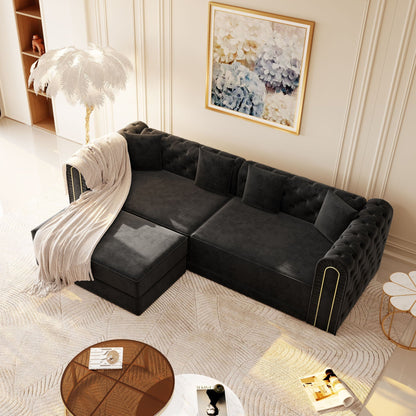 3 In 1 Convertible Sofa and Ottoman Bed