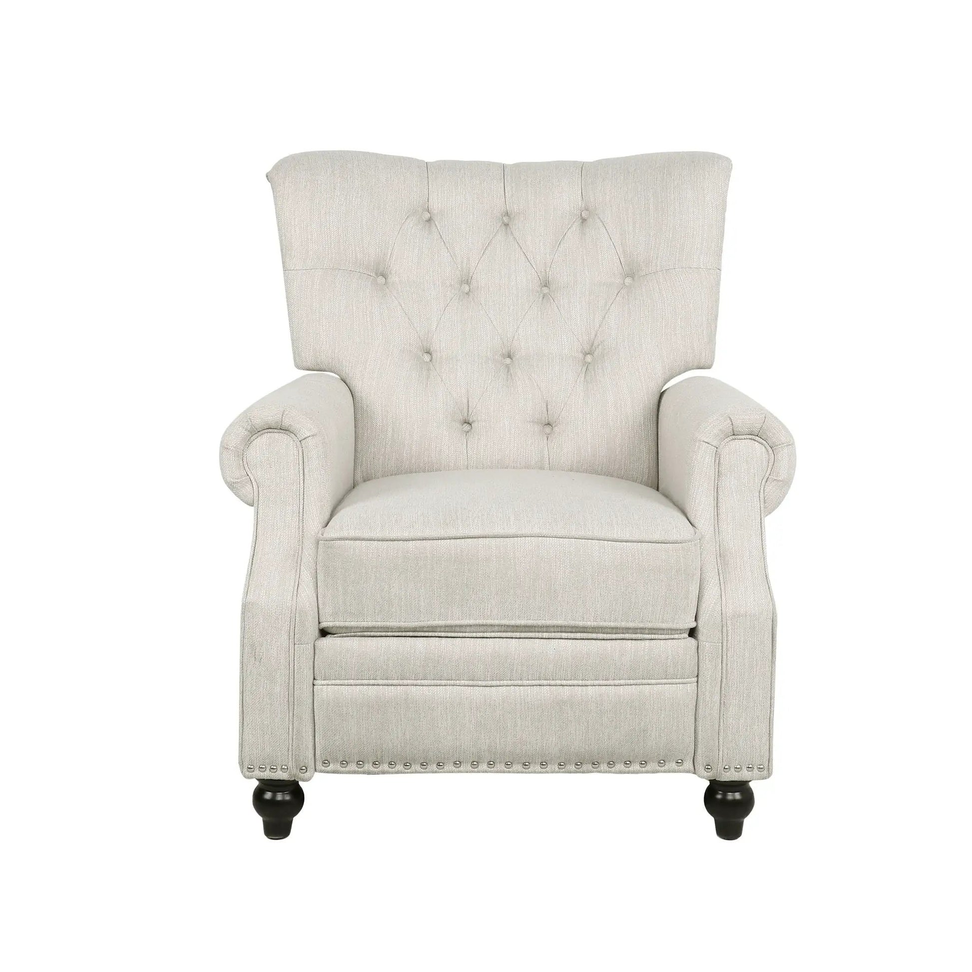 Welch - Contemporary Tufted Pushback Recliner by Unique Piece Furniture in beige fabric on Tampa Home & Garden Store